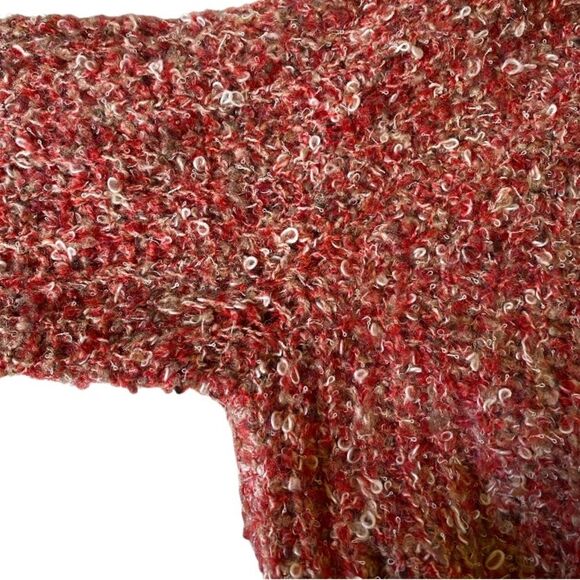 Skye's The Limit Women's Open Knit Cowl Neck Sweater Size S Marled Red Boho - Picture 13 of 14